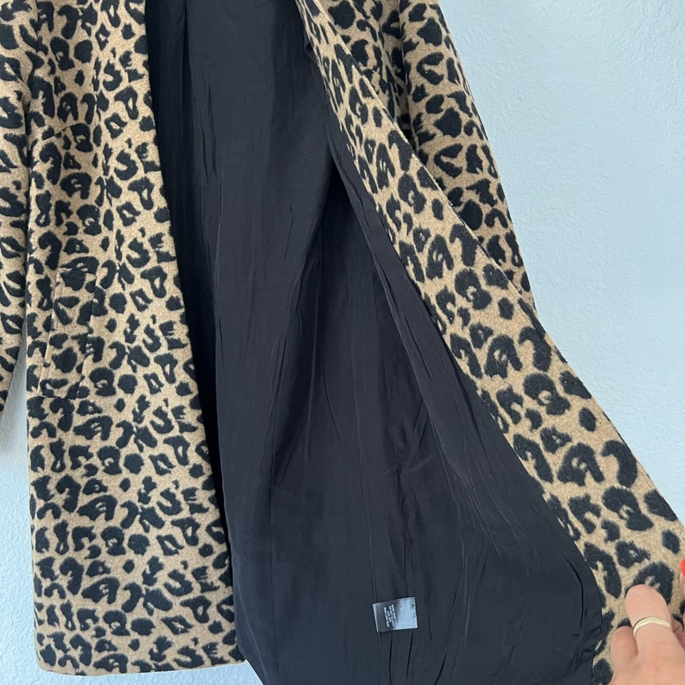 Lulu’s Leopard Print Coat Open Front S. - image 8